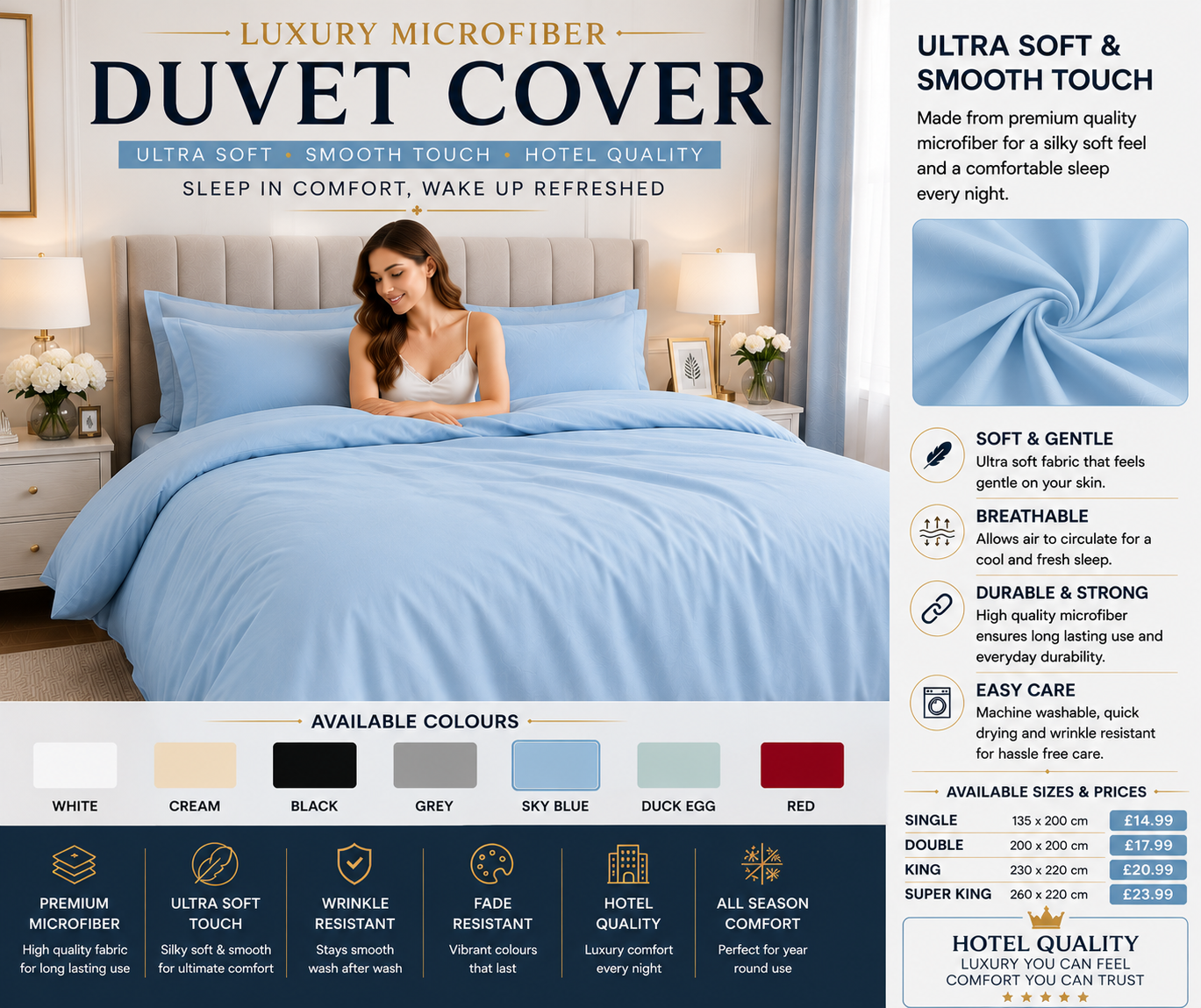 Ultra soft microfiber Dovet set single double king super king