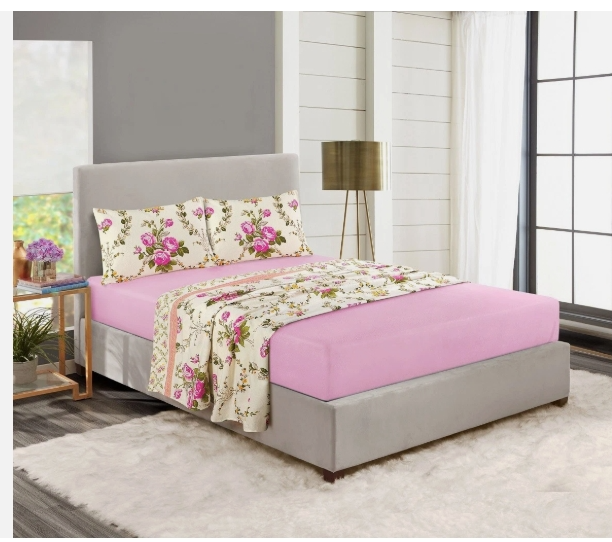 Luxury Thermal Brushed 100%Cotton Flannelette Bed Sheet Rose Bud and Olivia Floral