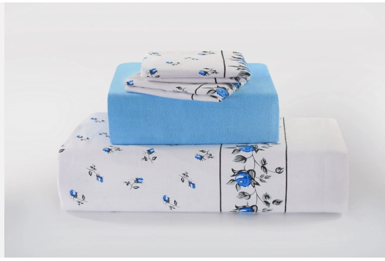 Rosebud Floral Flannelette Sheet Set 100% Brushed Cotton Thermal Bed Sheet Set