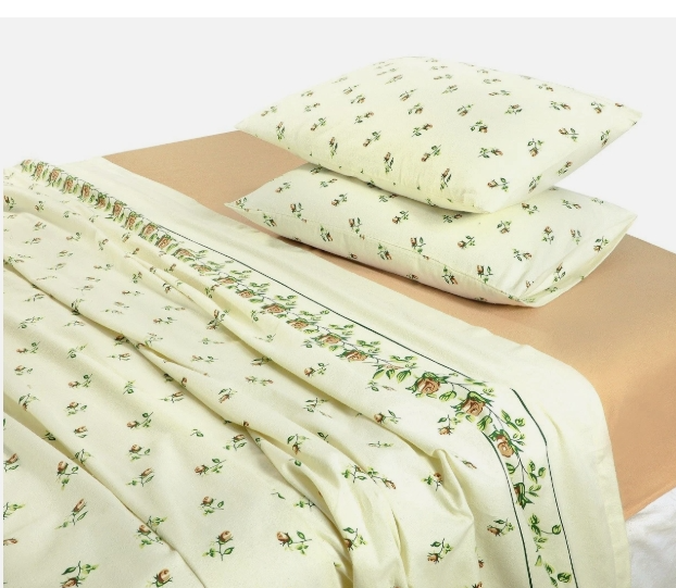 Rosebud Floral Flannelette Sheet Set 100% Brushed Cotton Thermal Bed Sheet Set