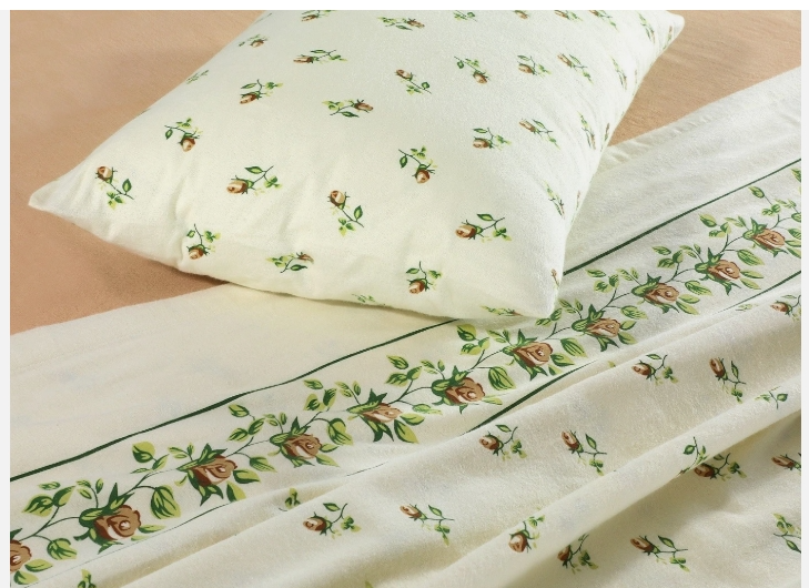 Rosebud Floral Flannelette Sheet Set 100% Brushed Cotton Thermal Bed Sheet Set