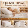 Quilted Bed Pillows Soft Hotel Quality Bounce Back Deep Filled Bed Pillow Pair