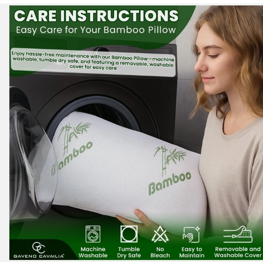 LUXURY PAIR OF BAMBOO ANTI-BACTERIAL ANTI-ALLERGY NECK BACK SUPPORT BED PILLOWS  Planet Bemuzed (98289) Bu