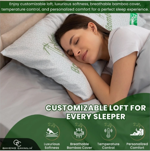 LUXURY PAIR OF BAMBOO ANTI-BACTERIAL ANTI-ALLERGY NECK BACK SUPPORT BED PILLOWS  Planet Bemuzed (98289) Bu